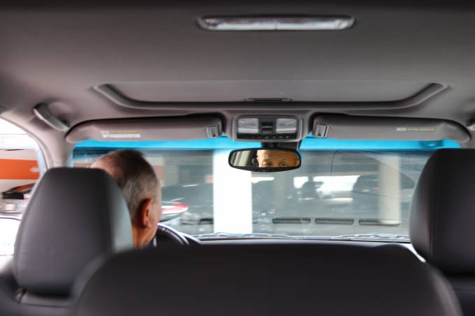rear view mirror inside a car