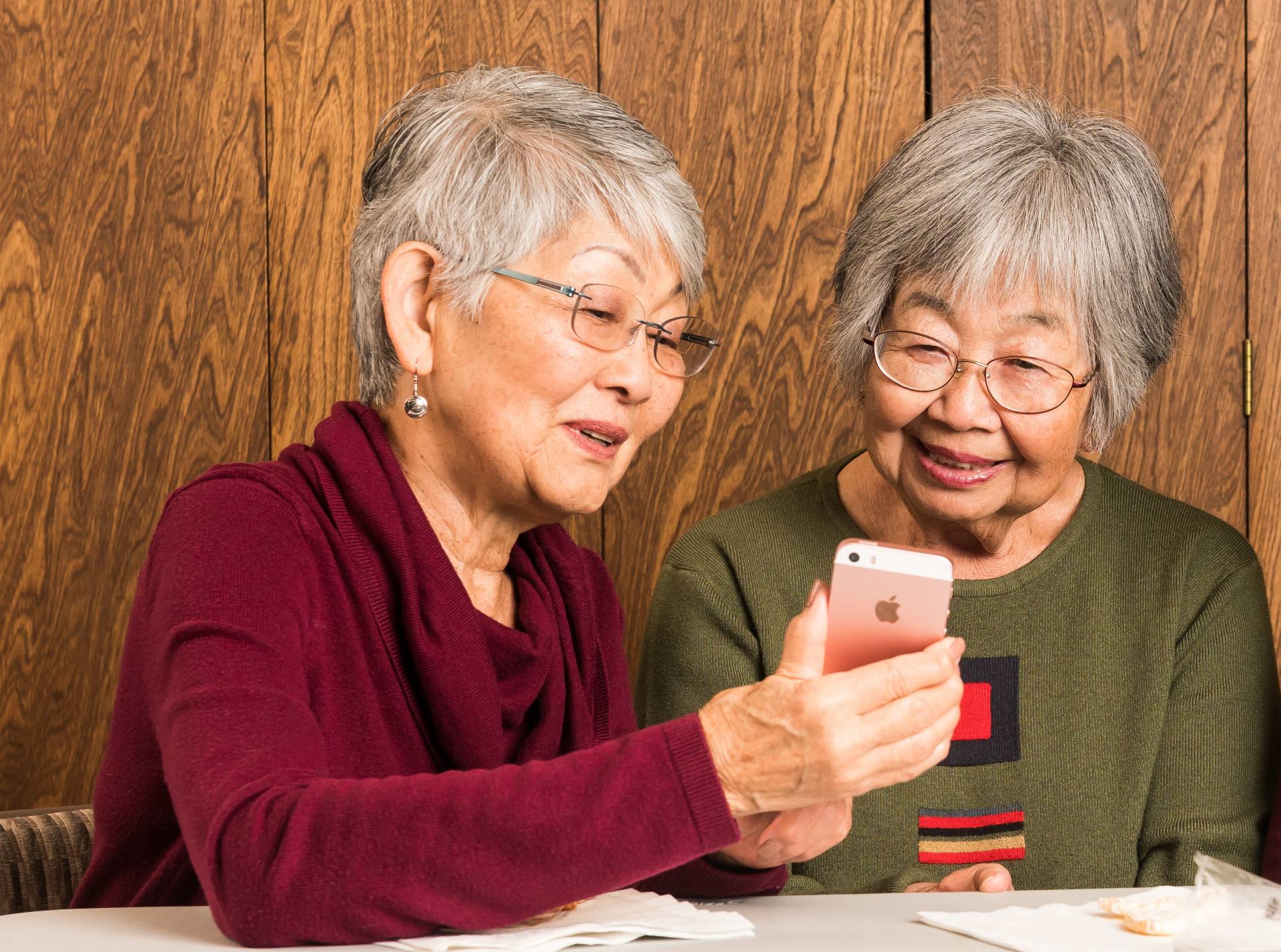 older adult using smartphone